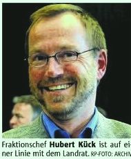 Fraktionschef Hubert Kück ist auf einer Linie mit dem Landrat. RP-Foto: Archiv